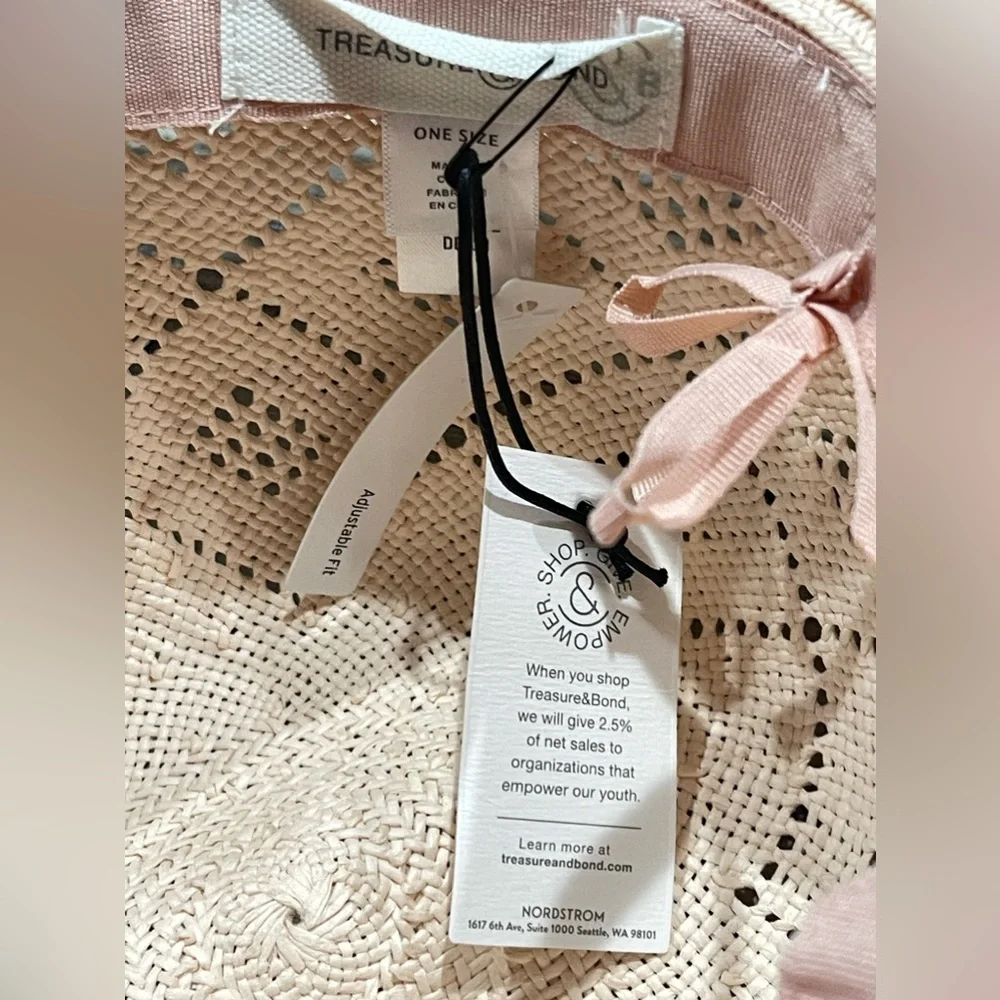 ✨Treasure & Bond Packable Mix Braid Panama Hat One Size NWT - Picture 5 of 7